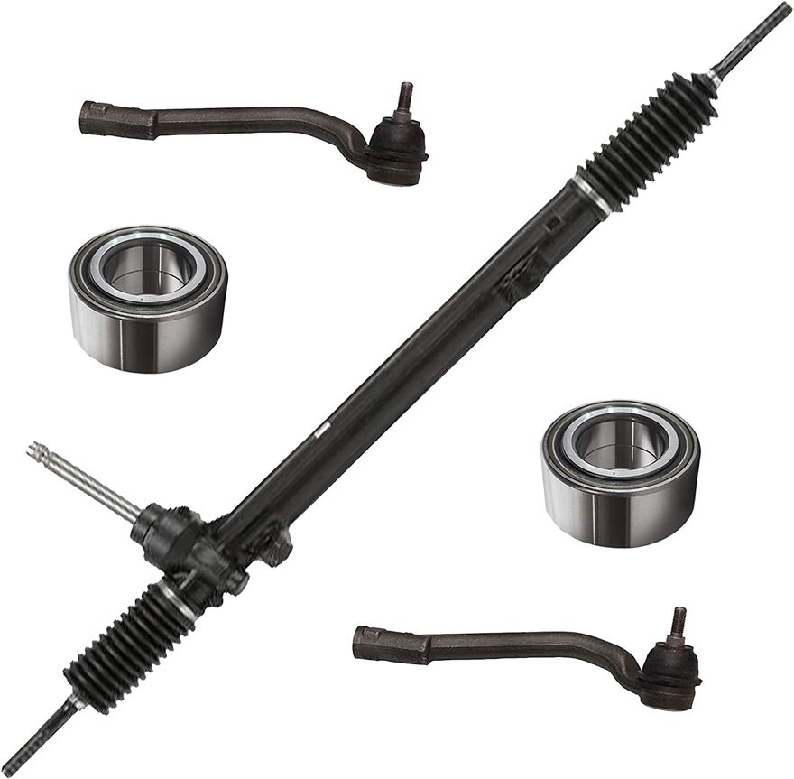 5pc Front Electric Assist Steering Rack and Pinion Wheel Bearings ...