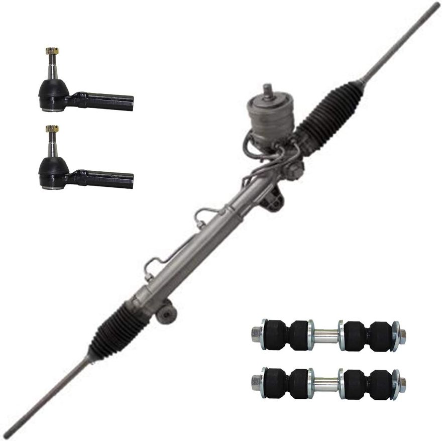 5pc Front Power Steering Rack and Pinion Outer Tie Rods Suspension Kit
