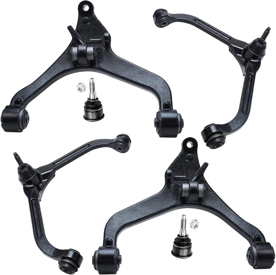 6pc Front Upper Lower Control Arms Ball Joints Suspension Kit