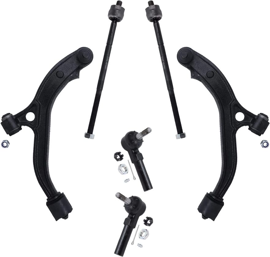 thumbnail image 2 of Detroit Axle Inner & Outer Tie Rod Kit – For 1996-2000 Dodge Caravan / Chrysler Voyager – Front, 4-Piece Set 2 of 6