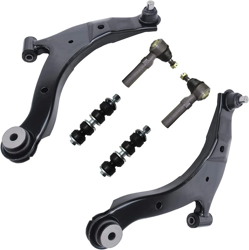Detroit Axle 6PC Front Lower Control Arm Sway Bar Outer Tie Rod Kit