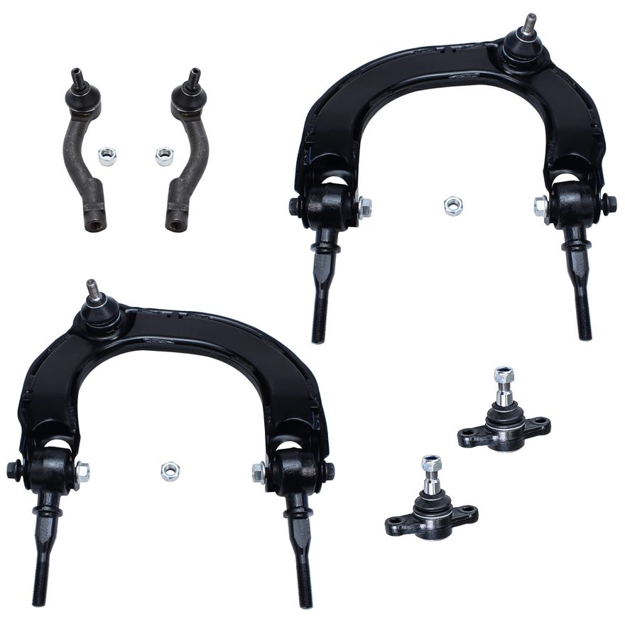 2002 Kia Optima 6pc Front Upper Control Arms Ball Joints Tie Rods