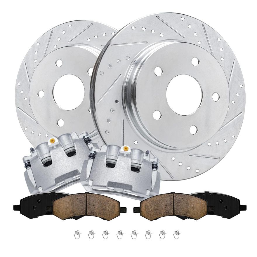 Main Image - Front Drilled Rotors Caliper Pad