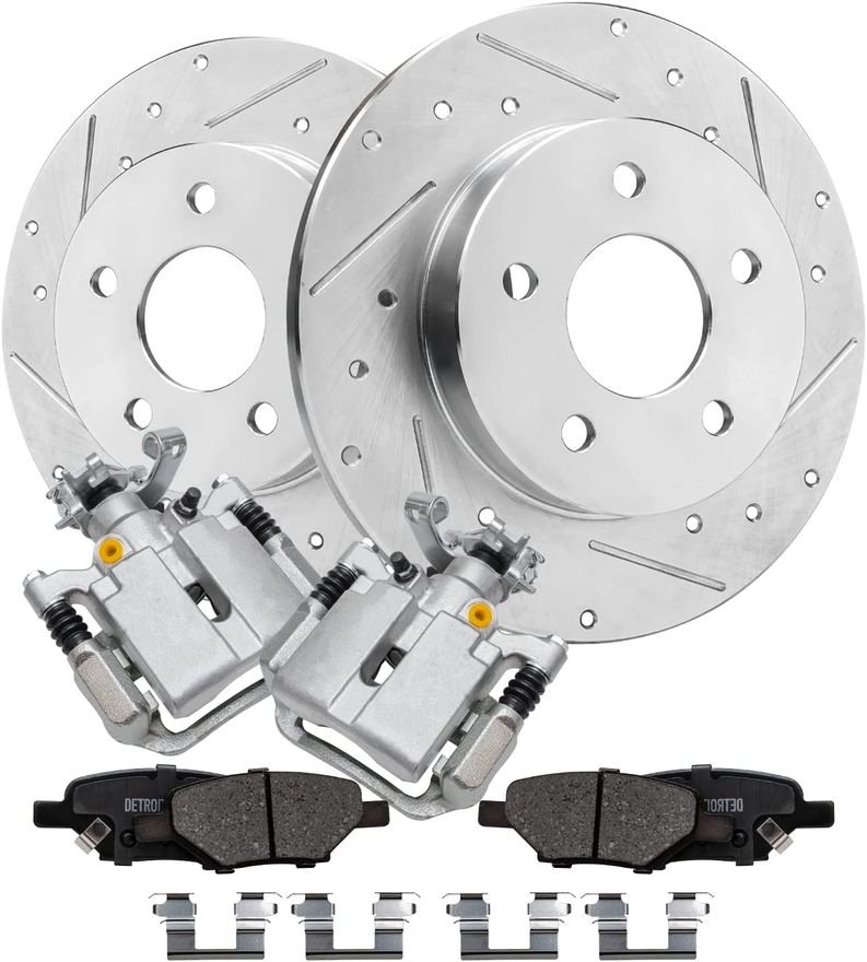 Main Image - Rear Drilled Rotors Pads Caliper