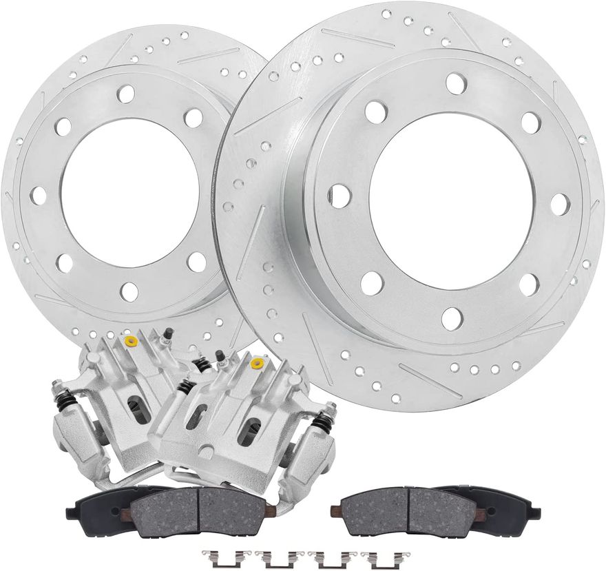 Main Image - Rear Drilled Rotors Calipers Pad