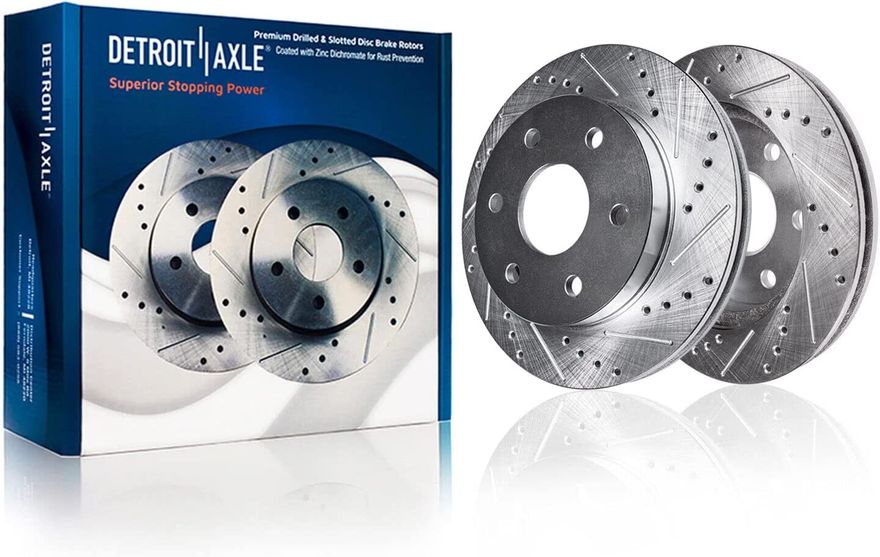 Front Drilled Disc Brake Rotor - S-55054 x2