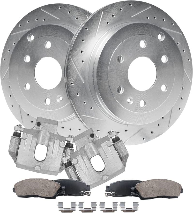 Main Image - Rear Drilled Rotors Pads Caliper