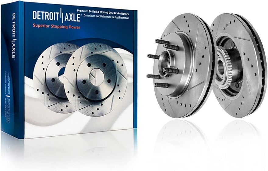 Front Drilled Disc Brake Rotor - S-54107 x2