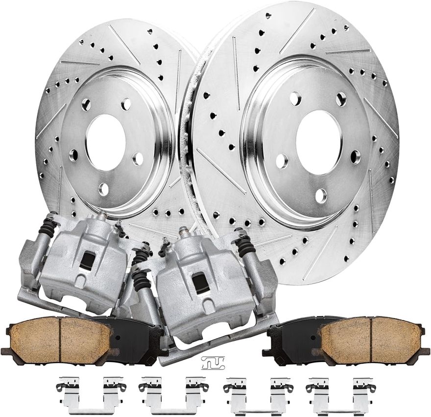 Main Image - Front Drilled Rotors Brake Pads