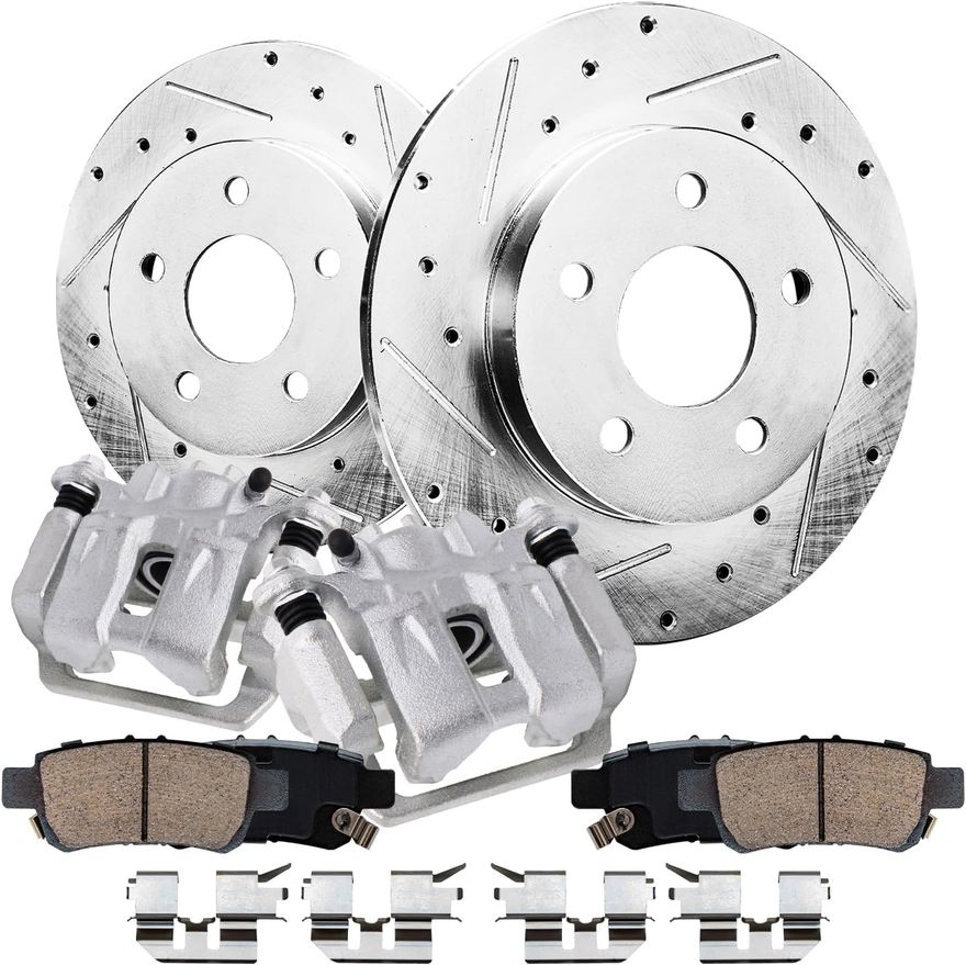 Main Image - Rear Drilled Rotors Brake Pads