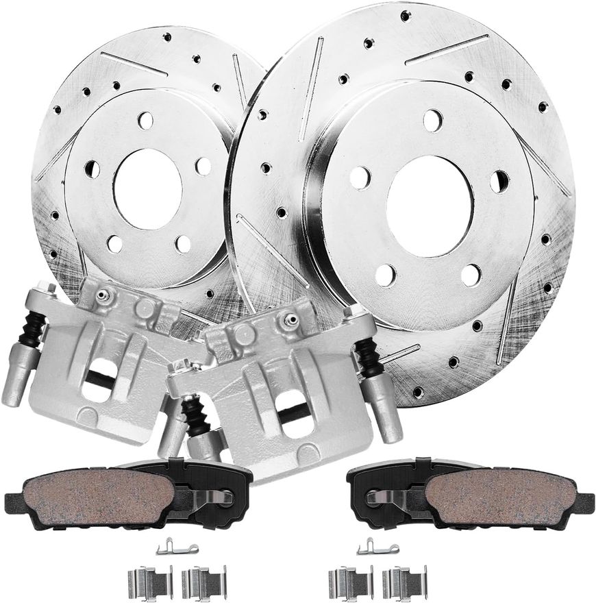 Main Image - Rear Drilled Rotors Brake Pads