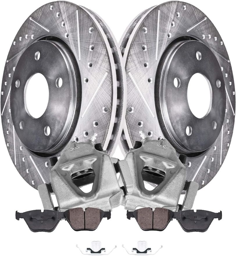 Main Image - Front Drilled Rotors Brake Pads