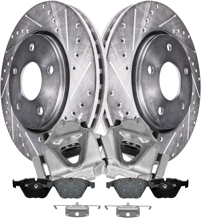 Main Image - Front Drilled Rotors Brake Pads
