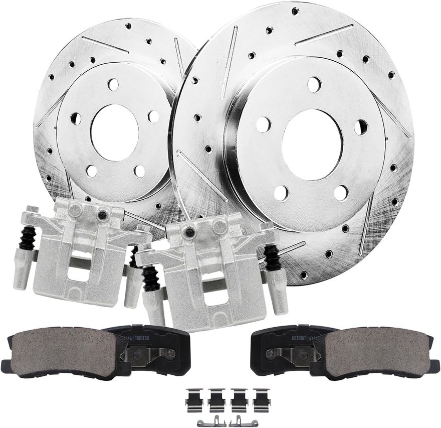 Main Image - Rear Drilled Rotors Brake Pads