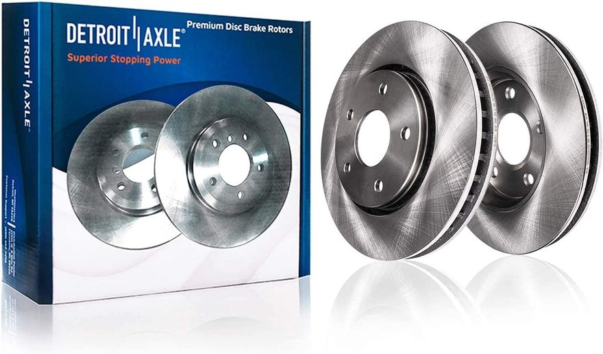 14pc Front Disc Brake Rotors Wheel Hub and Bearings Chrome Lug Nuts Kit
