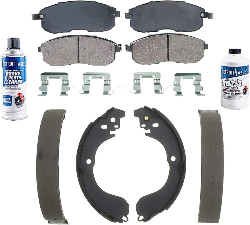 6pc Front Ceramic Brake Pads and Rear Brake Shoes Kit