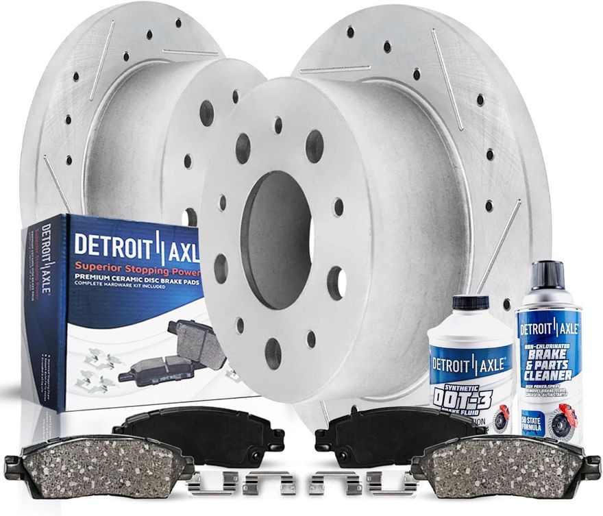 Main Image - Rear Drilled Rotors Brake Pads