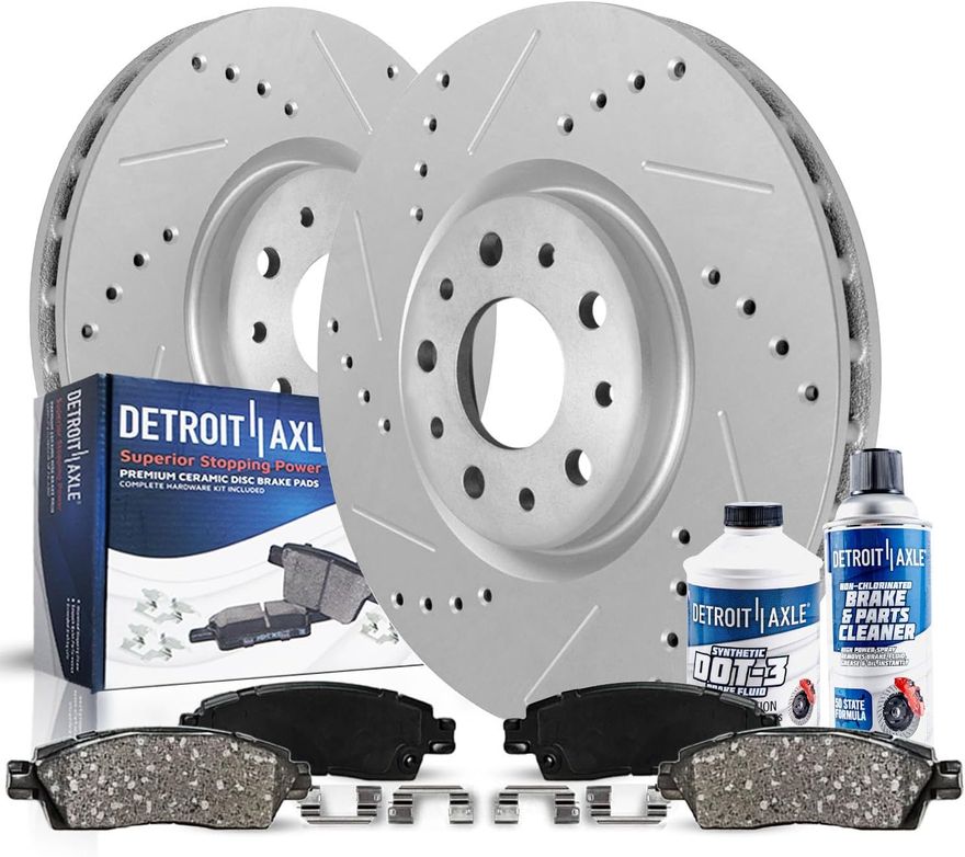 Main Image - Front Drilled Rotors Brake Pads
