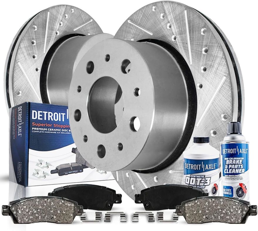 Main Image - Rear Drilled Rotors Brake Pads