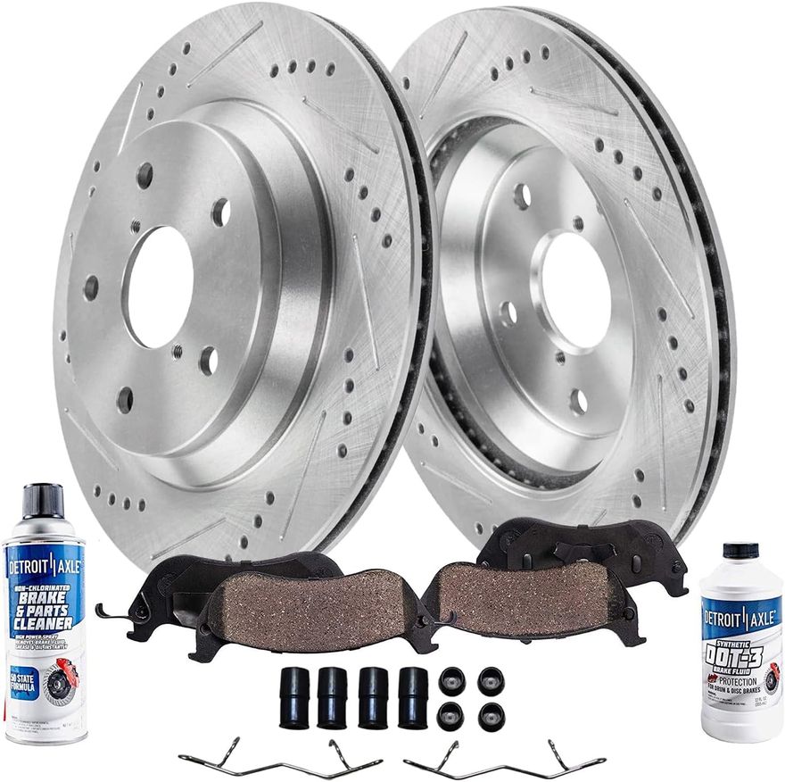 Main Image - Rear Drilled Rotors Brake Pads