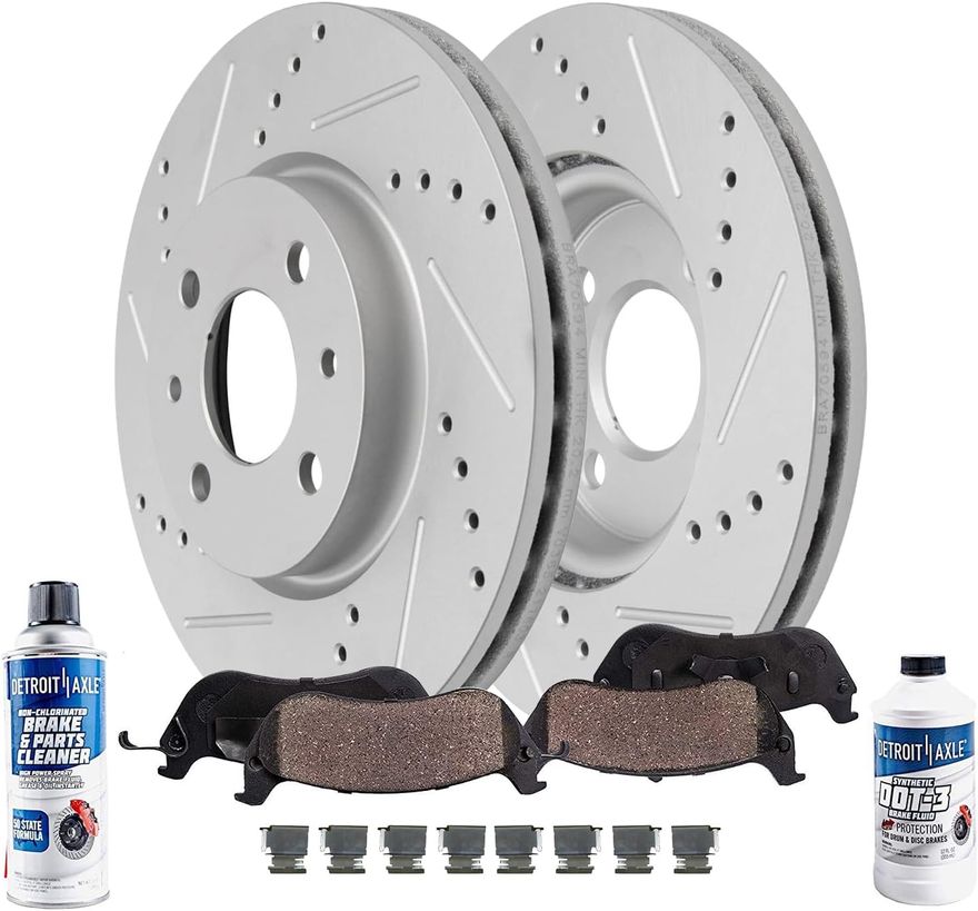 Main Image - Front Drilled Rotors Brake Pads