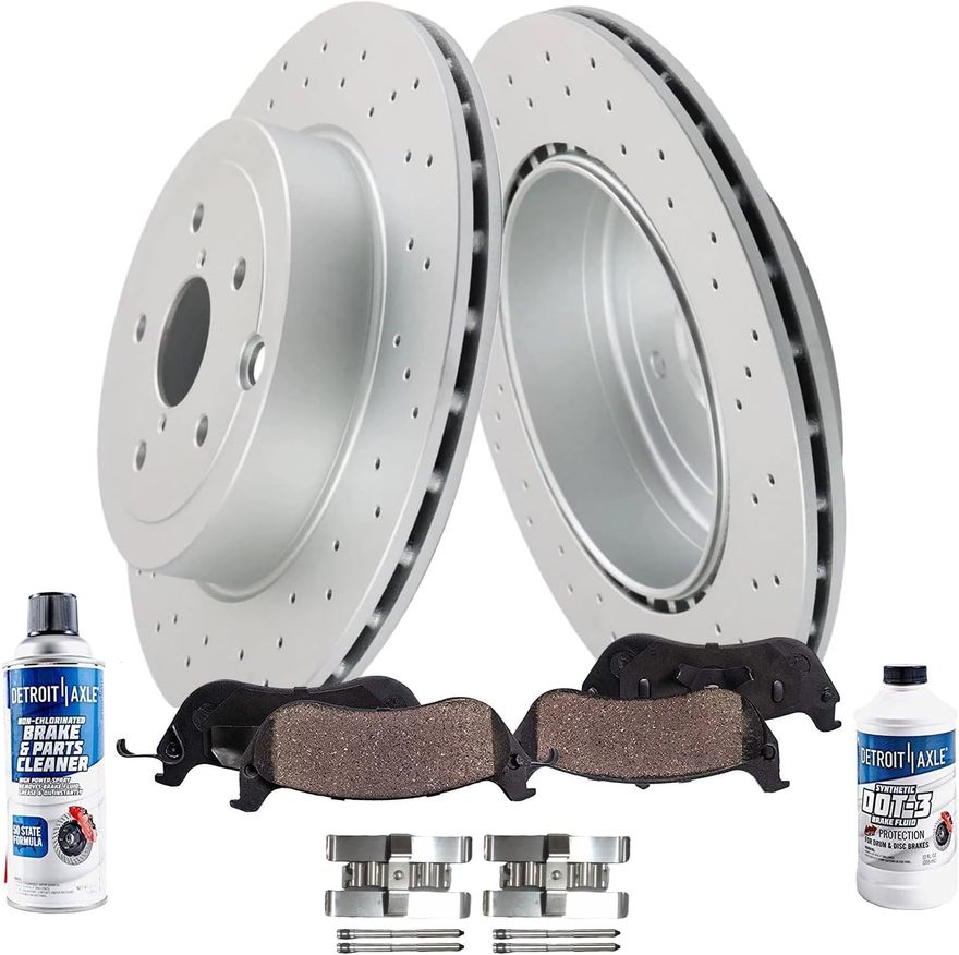 Main Image - Rear Drilled Rotors Brake Pads