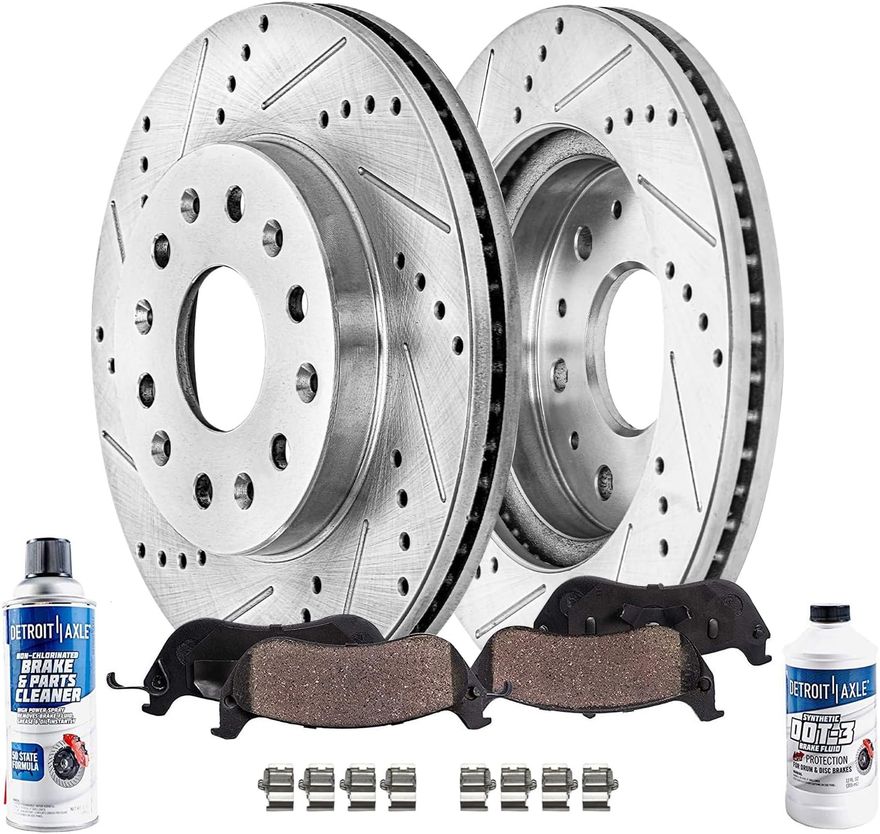 Main Image - Front Drilled Rotors Brake Pads
