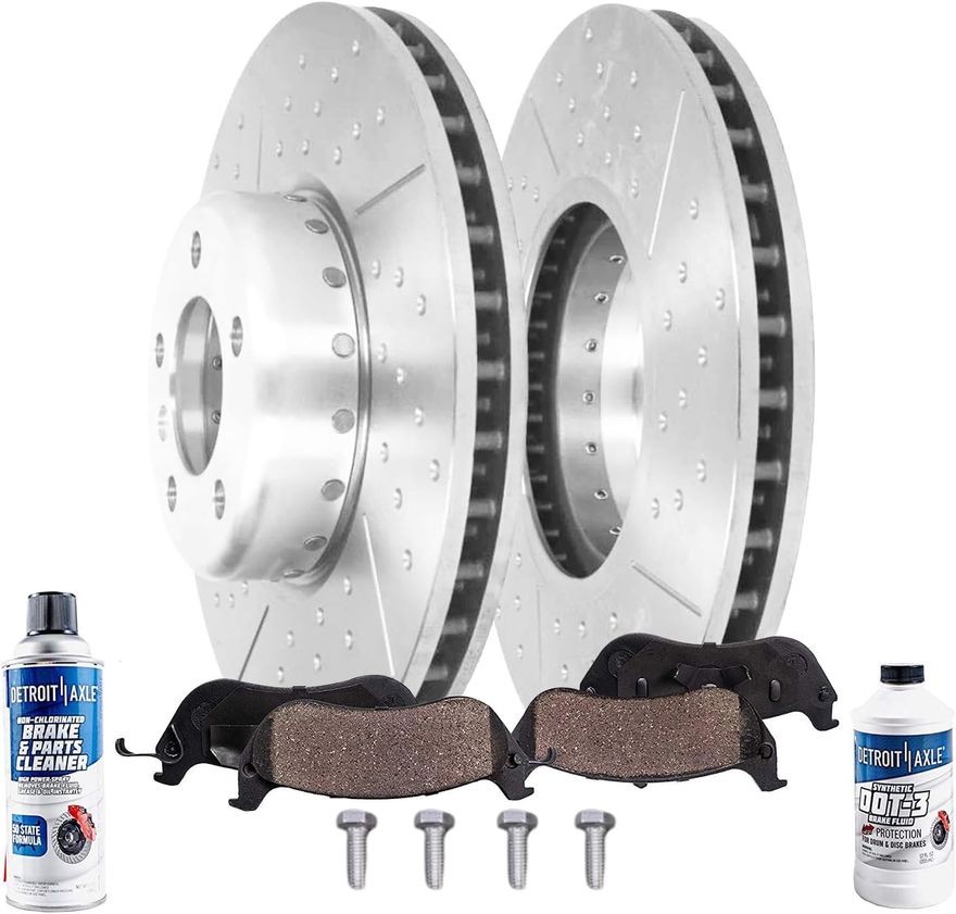 Main Image - Front Drilled Rotors Brake Pads