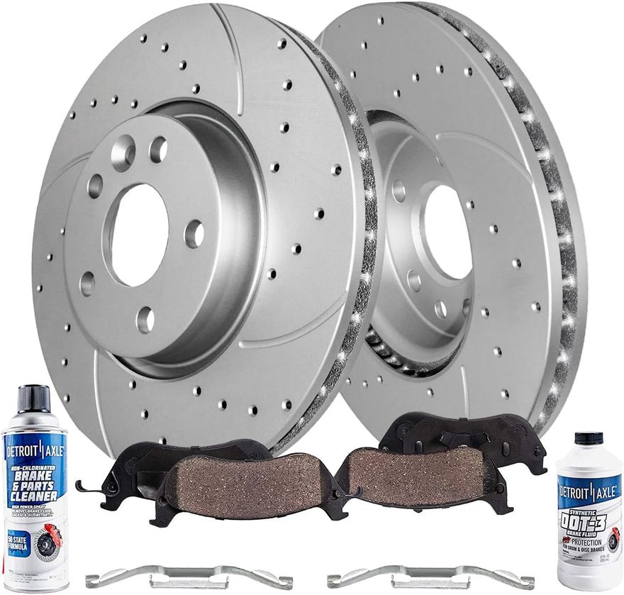 Main Image - Front Drilled Rotors Brake Pads