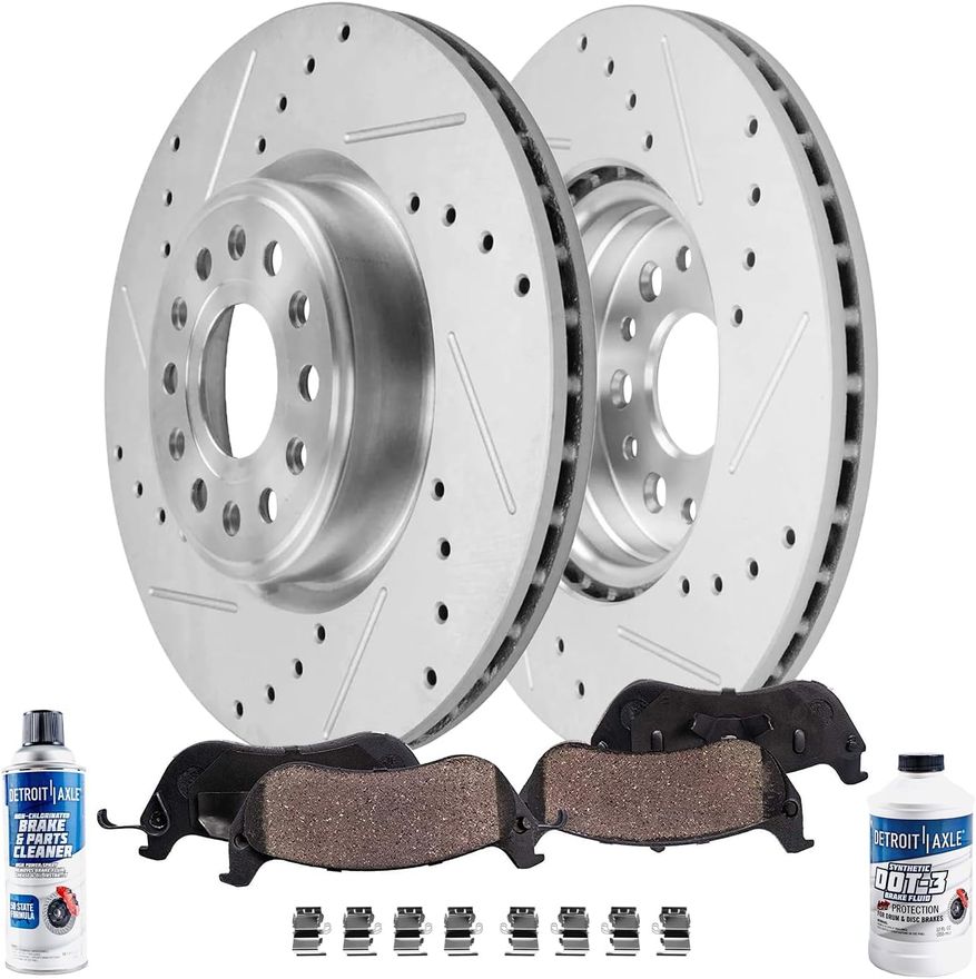 Main Image - Front Drilled Rotors Brake Pads