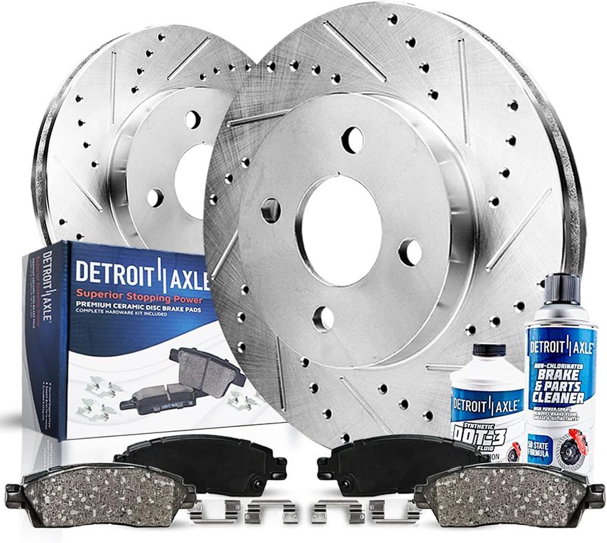 Main Image - Front Drilled Rotors Brakes Pads