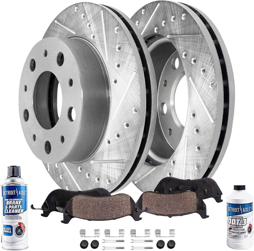 Main Image - Front Drilled Rotors Brake Pads