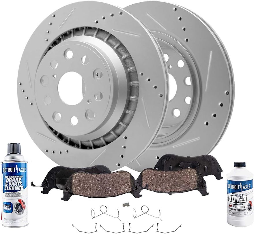 Main Image - Rear Drilled Rotors Brake Pads