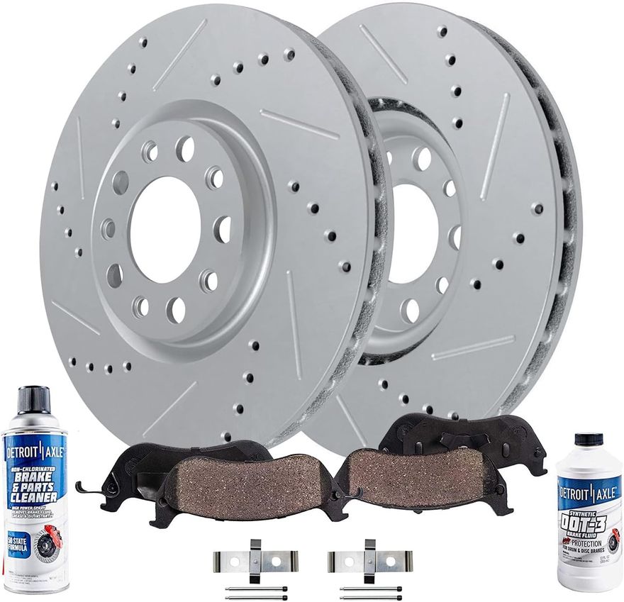 Main Image - Front Drilled Rotors Brake Pads