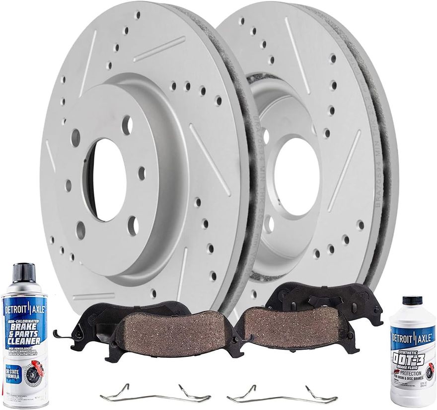 Main Image - Front Drilled Rotors Brake Pads