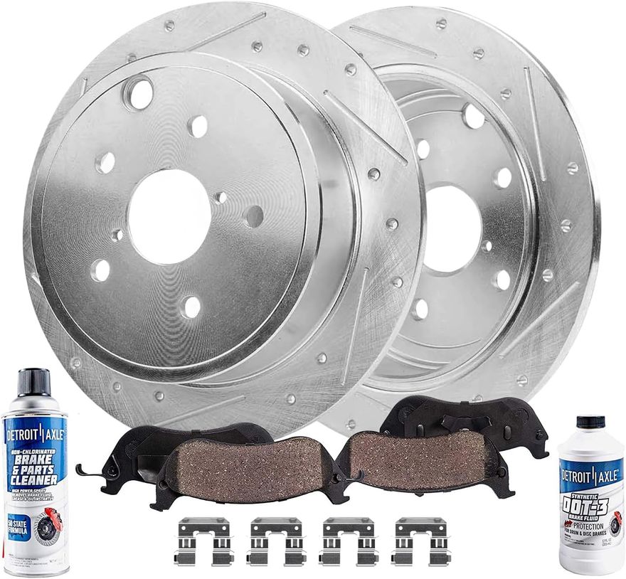Main Image - Rear Drilled Rotors Brake Pads