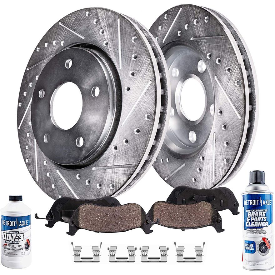 Main Image - Front Drilled Rotors Brake Pads