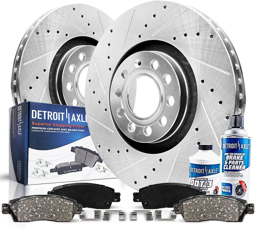 Main Image - Front Drilled Rotors Brake Pads