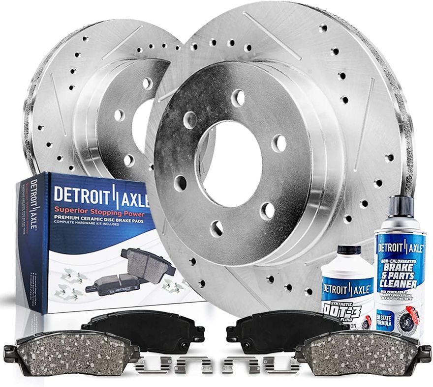 Main Image - Rear Drilled Rotors Brake Pads