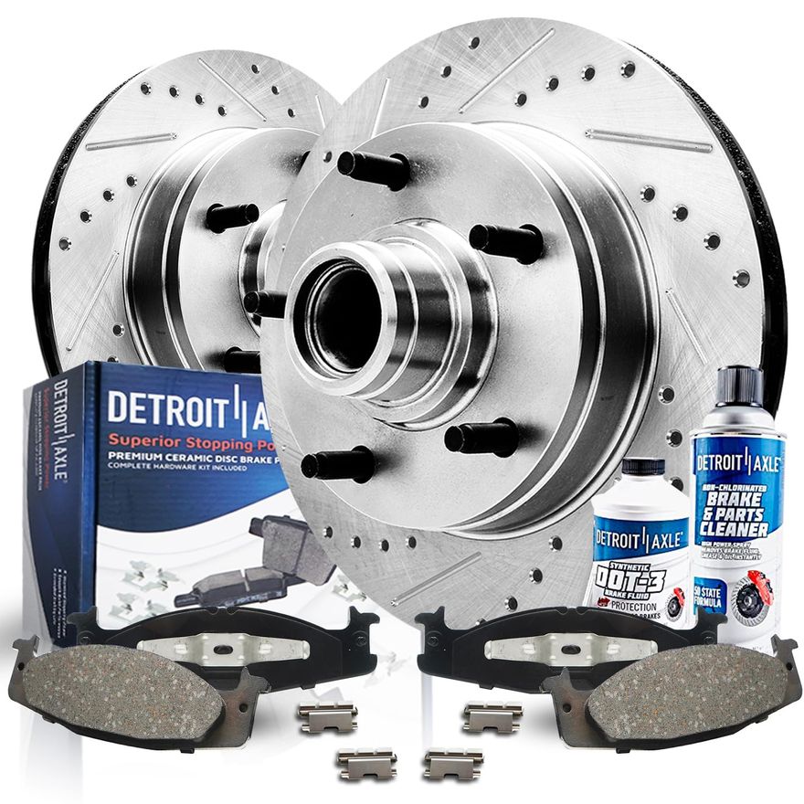 Main Image - Front Drilled Rotors Brake Pads