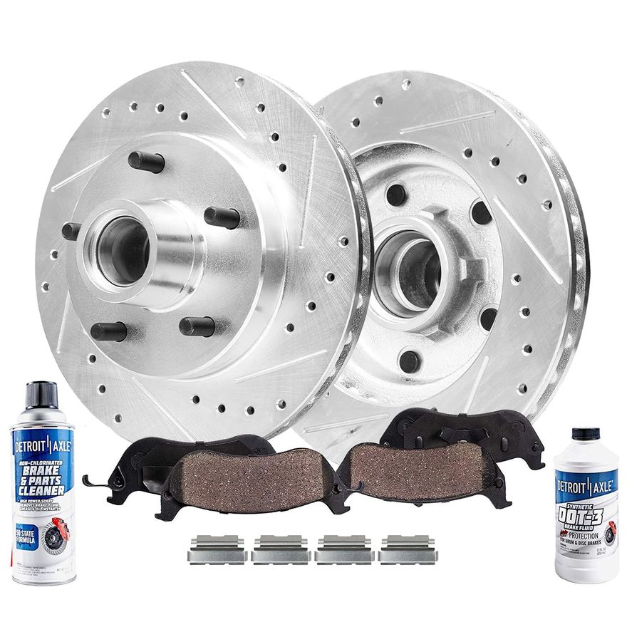Main Image - Front Drilled Rotors Brake Pads