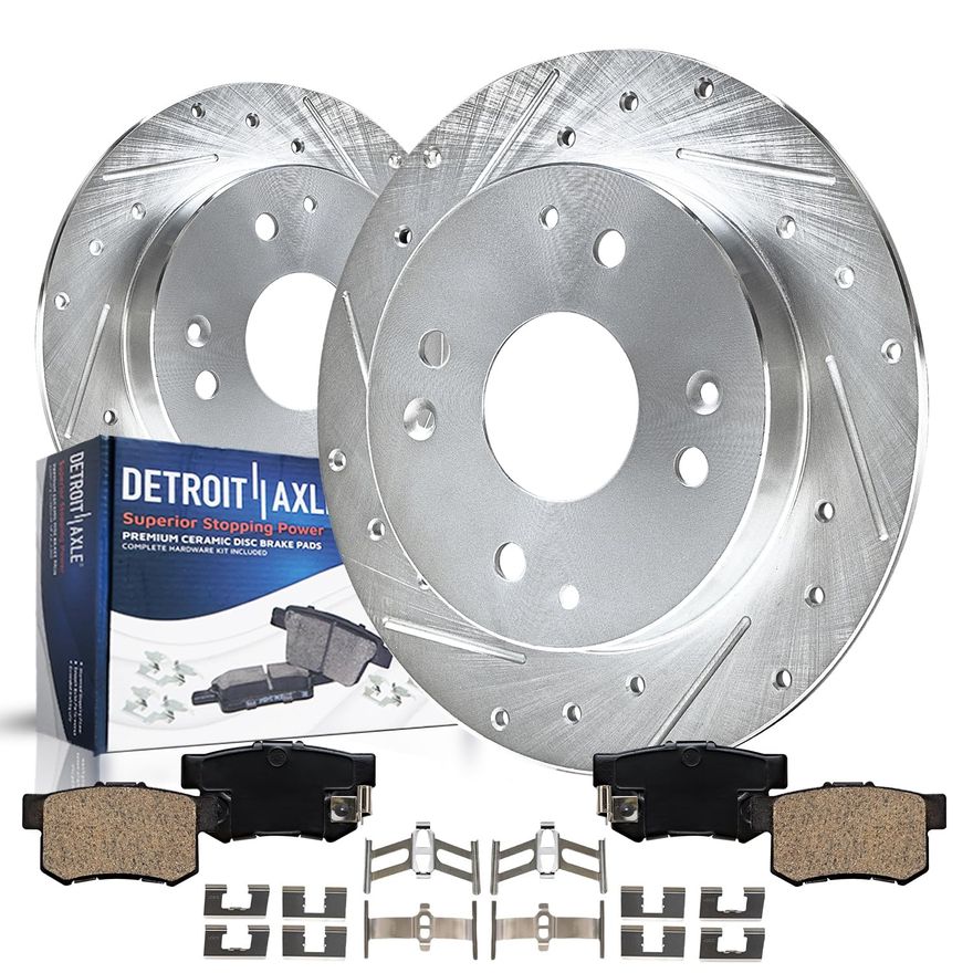 Main Image - Rear Drilled Rotors Brake Pads