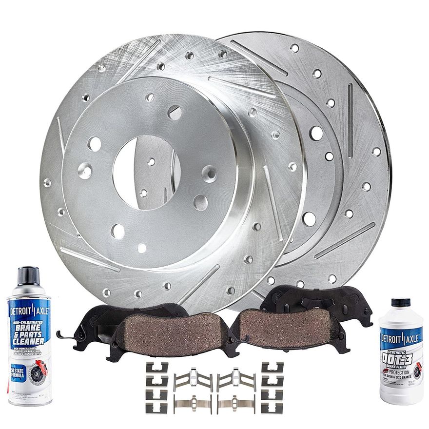 Main Image - Rear Drilled Rotors Brake Pads
