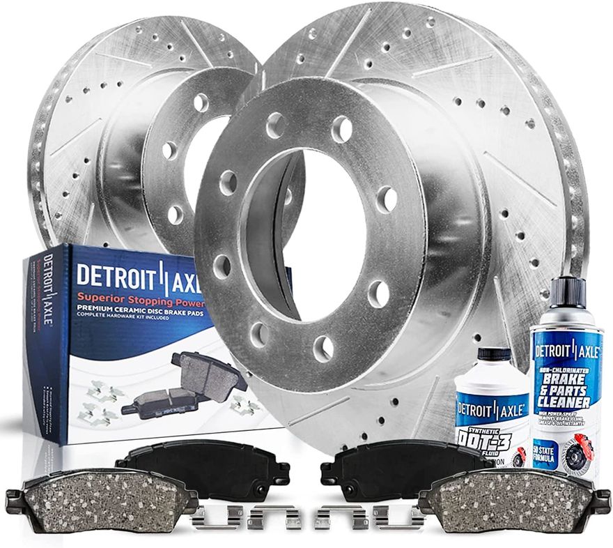 Main Image - Front Drilled Rotors Brake Pads