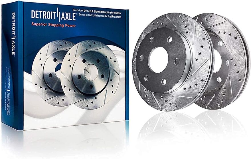 Front Drilled Disc Brake Rotor - S-54109 x2