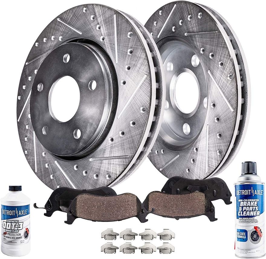 Main Image - Front Drilled Rotors Brake Pads