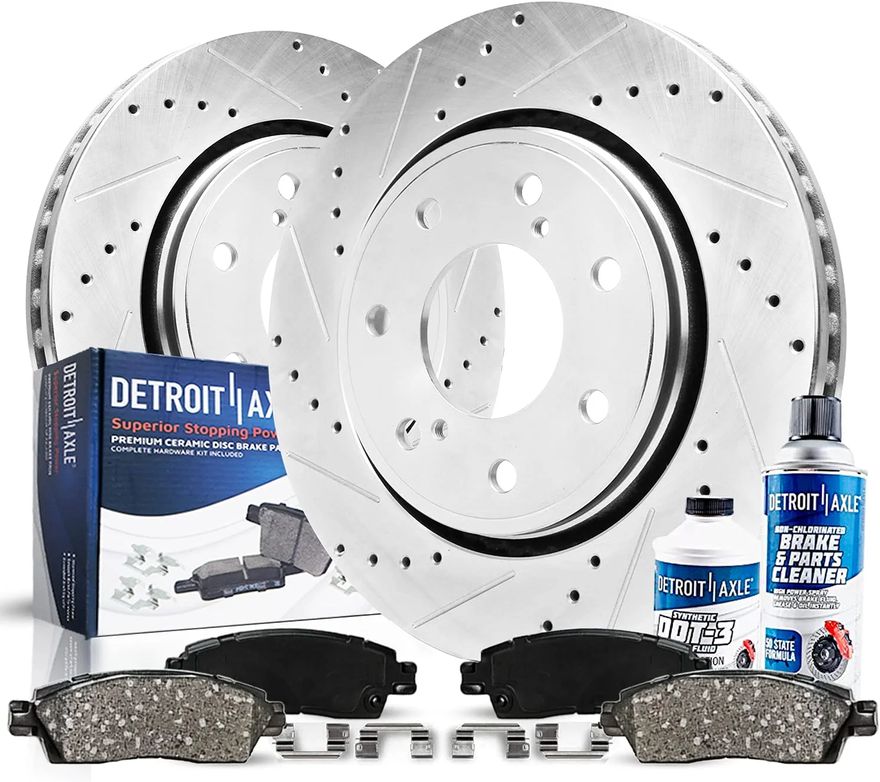 Main Image - Front Drilled Rotors Brake Pads