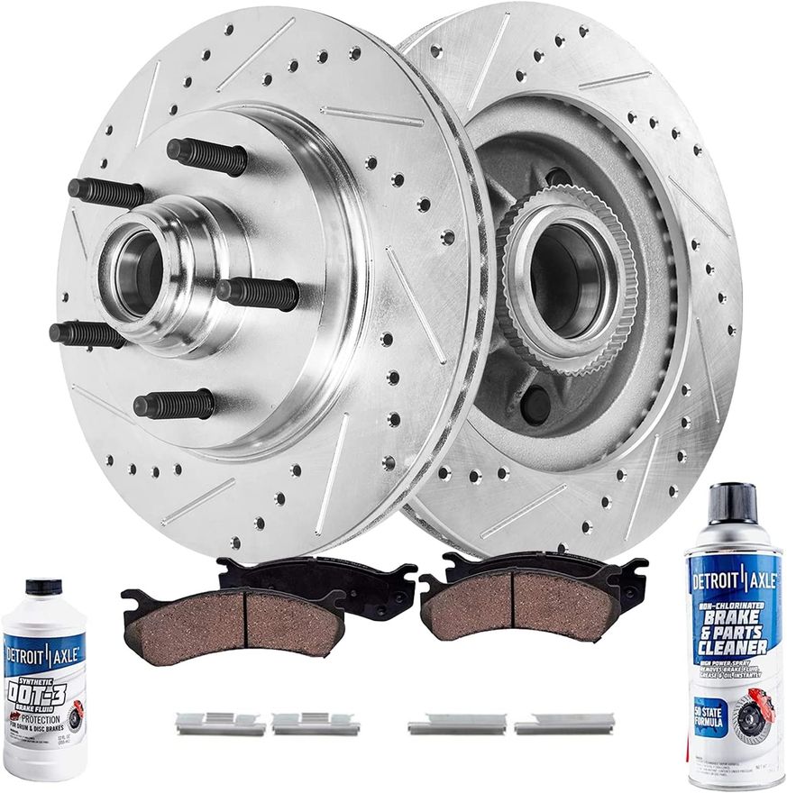 Main Image - Front Drilled Rotors Brake Pads