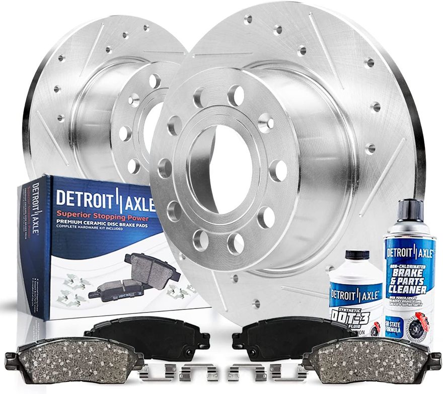 Main Image - Rear Drilled Rotors Brake Pads