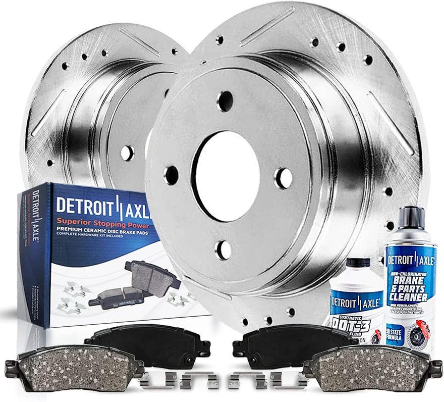 Main Image - Rear Drilled Rotors Brake Pads